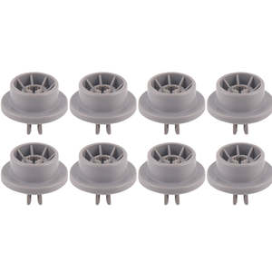 Paquete de 8 rodillos para la parte inferior de la estantería para lavavajillas Bosch y Kenmore, reemplaza a los modelos 420198 y 423232 AP2802428, ajuste exacto - Product Image 1