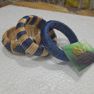 Venta al por mayor moda femenina ratán tejido hecho a mano brazaletes grandes pulseras para mujeres Boho playa estilo señoras joyería regalos - Product Image 1