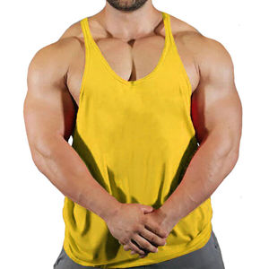 Stringers Hommes Lourds Sérigraphie Lettres 100% Coton Jersey Fond Droit Tappé Formation Sports Singlets - Product Image 1