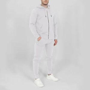 ชุดวอร์มออกกำลังกายแบบมีฮู้ดผ้าฟลีซเนื้อนุ่ม ระบายอากาศได้ดี สีพื้น ผลิตจากผ้าสแปนเด็กซ์/โพลีเอสเตอร์ พร้อมกางเกงวอร์มขาบาน - Product Image 4