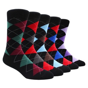 Calcetines de rayas de arcoíris divertidos de algodón de talla grande a la moda informal para Hombre Calcetines largos de Color de contraste para hombre - Product Image 1