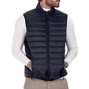 Chaleco Impermeable de Lona y Nailon para Hombre con Cuello Alto y Capucha, Servicio OEM, Logotipo Personalizado Impreso, Chaqueta de Invierno sin Mangas - Product Image 1