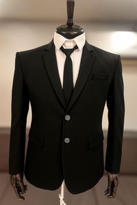 Chaqueta Blazer Negra Elegante de Un Solo Pecho para Hombre, Estilo Ejecutivo, Abrigo Moderno para Uso Diario - Product Image 2