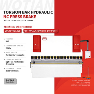 WC67K 63T Kompakt TP10s NC Burulma Çubuklu Hidrolik Abkant Pres, 4mm Karbon Çelik ve 2mm Paslanmaz Çelik için - Product Image 1