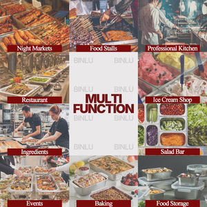 Asequible Juego de sartenes de acero inoxidable para hotel con tapa Buffet Almacenamiento de alimentos 1/6 6,5 cm Tamaño Tazón + Tapa Plato para servir Contenedor | BINLU - Product Image 6