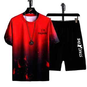 Vente en gros de shorts de sport de haute qualité pour hommes, à la mode décontractée d'été, ensemble short et t-shirt - Product Image 2