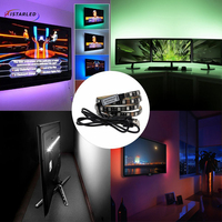 Retroiluminación de TV RGB de fábrica 5V 5050 30leds USB RGB TV Luz de fondo Tira de luz LED RGB con control remoto RF 14key/24key
