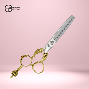 Set Profesional de Peluquería, Tijeras de Barbero de Acero Inoxidable Japonés, Hoja Curva y Recta Afilada, Mango de Cerámica con 30 Dientes - Product Image 1