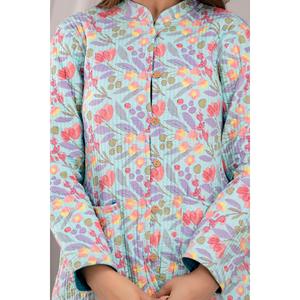 Veste matelassée légère en coton multicolore pour femme, imprimée - SHKL1021 - Product Image 6
