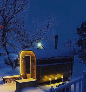 Sala de sauna al aire libre moderna HELMIUS para 5-6 personas estufa de cedro rojo jardín eléctrico salud sauna de vapor - Product Image 6