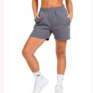 Shorts de sueur en coton mélangé/poly avec poches latérales intérieures en polaire douce pour femmes Shorts de sport décontractés en coton pour femmes vente en gros - Product Image 5