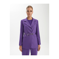 Ensemble de costume élégant pour femme BGN en viscose mélangée respirante avec ceinture, provenant de Turquie