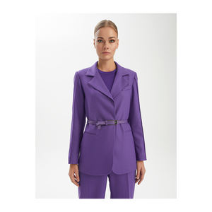 Ensemble de costume élégant pour femme BGN, veste en mélange de viscose avec ceinture, W24J077 - Product Image 5