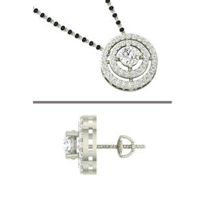 Compre un Conjunto de Mangalsutra de Plata Pura, Joyería Fina Étnica Clásica y Moderna con Circonita y Diamantes para Bodas, Fiestas y Compromisos - Product Image 3