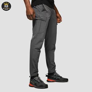 Pantalon cargo en toile à boutons, taille mi-haute, coupe décontractée unique, coupe-vent et respirant, couleur unie, disponible en toutes tailles, service OEM disponible - Product Image 2