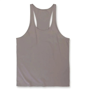 Débardeur en tricot uni pour homme, col rond, style décontracté, gris - Product Image 1