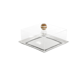 Plateau d'incrustation en os rose avec couvercle transparent idéal pour offrir des chocolats et améliorer la présentation de table - Product Image 5