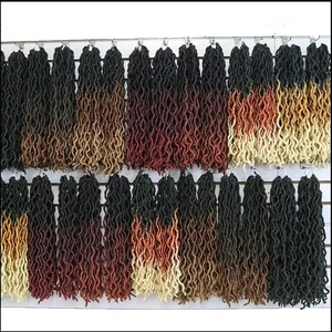 Extensions de cheveux synthétiques ondulés Gypsy Locs de 18 pouces, 100g, tresses synthétiques Gypsy Faux Locks, ombrées, tresses jumbo, tresses au crochet, cheveux Gypsy Locs - Product Image 5