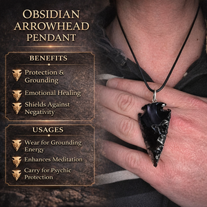 Collier pendentif en pointe de flèche d'obsidienne noire, fait à la main, cristal naturel, 40-50 mm, 100% naturel, bijoux durables pour hommes et femmes, vente en gros - Product Image 2
