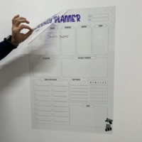 Planificateur hebdomadaire effaçable à sec en polystyrène électrostatique durable StaticPaper Modèle-4 2024, organisateur réutilisable, tableau blanc Post-It pour