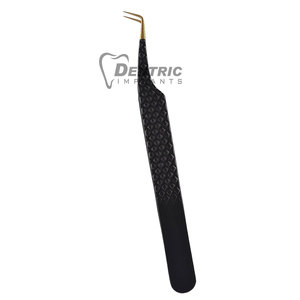 2025 Pince à cils coudée manuelle à étiquetage privé Pince à épiler d'extension de cils pointue à 90 degrés Instruments chirurgicaux pour - Product Image 1