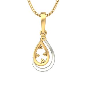 Ishi Diamonds 18K Gold Dual Tone Shimmering Lab Grown Diamond Pendant - Product Image 2