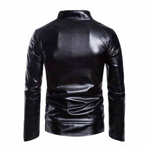 2024 Veste en cuir à manches longues pour hommes High Street Design avec logo personnalisé col montant Biker tenue décontracté pour l'hiver bas prix - Product Image 6