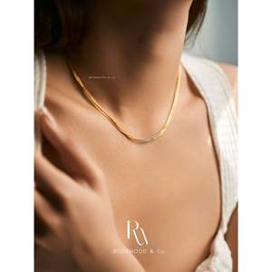 Collana a strati placcata oro, multistrato, anti-ossidazione, sottile, a spina di pesce, a serpente, a catena, alla moda, regalo - Product Image 4