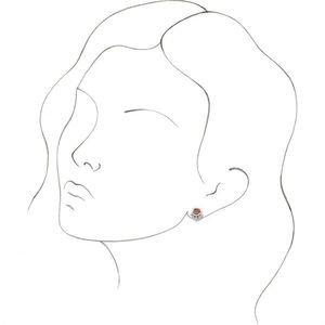 Pendientes Vintage con Cabujón y Diamantes, Oro de 14k/18k, Engaste de Bisel, Acentos Blancos/Amarillos/Rosados, Diseño Floral - Product Image 3