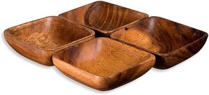 Stylish Serving <b>Bowl</b> <b>Set</b> of 3 for Home Hotel Restaurant Serving <b>Soup</b> & Dish Serving <b>Bowl</b> Brown Color Wood Salad Dining <b>Bowls</b> - Product Image 2