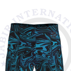 Pantalones cortos de playa de secado rápido de satén de poliéster 100% informales para hombre, estampado personalizado, cintura elástica media, tejido impermeable - Product Image 4