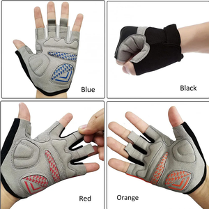 Venta al por mayor Unisex medio dedo guantes de ciclismo logotipo personalizado deportes al aire libre ejercicio guantes de cuero para bicicleta carreras y uso en el gimnasio - Product Image 6