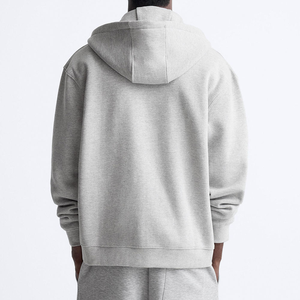 Sweat à capuche en éponge française pour hommes avec logo personnalisé en gros poids lourd 100% coton uni surdimensionné pour l'hiver - Product Image 6