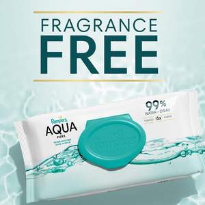 Toallitas Húmedas para Bebé Aqua Pure, 99% a Base de Agua, Cuidado de la Piel Hipoalergénico, Sin Perfume, de Algodón No Tejido, 672 Toallitas en Total (12 FlipTop) - Product Image 2