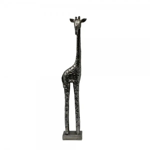 Decorazione per ufficio a casa artigianato in metallo nero giraffa statua figurina scultura Base Stand tavolo scultura astratta decorativa