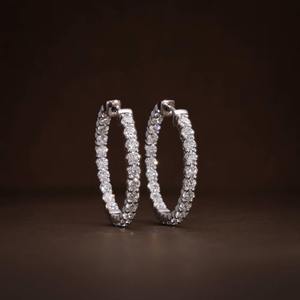 Pendientes de Aro con Diamantes Cultivados en Laboratorio de Corte Redondo, Diseño de Moda, Oro de 14k, Joyería Minimalista con Diamantes - Product Image 5