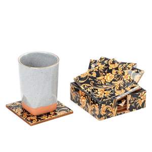 <b>Coasters</b> <b>With</b> <b>Holder</b> Enamel Coated <b>Coaster</b> <b>Set</b> MDF <b>Coasters</b> From Tradnary - Product Image 4