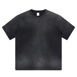 2025 logotipo impreso personalizado lavado con ácido Vintage camisetas pesado GSM algodón Sun Faded Street Wear Oversize Loose Fit camiseta para hombres - Product Image 1