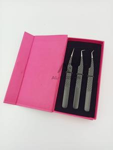 คีมหนีบขนตาสีดำด้านทำจากสแตนเลส45/90องศาพร้อมกล่องใส่การ์ดแบบแบนขายส่ง - Product Image 5