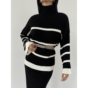 Ensemble jupe et pull col pêcheur 1500 - Noir, Taille standard (5 pièces) - Product Image 2