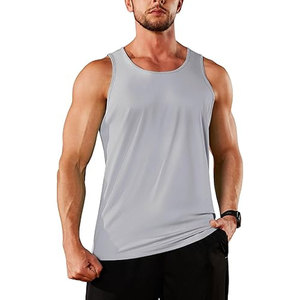 Camiseta sin mangas de algodón 100% para hombre, camisetas transpirables de cuello redondo sin mangas ultrasuaves, Camisetas interiores sólidas básicas - Product Image 3
