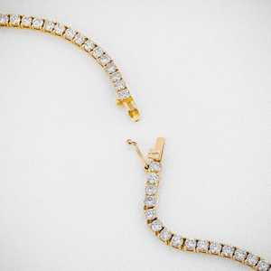 Collar de tenis con diamantes, alta joyería, 18K, 22K, Rosa pura, blanco, amarillo, cadena de tenis con diamantes naturales, collares para mujer, OEM - Product Image 2