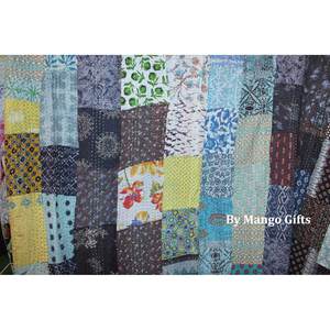 Wholesale Patchwork Vintage <b>Kantha</b> Quilt Bedspread Queen Size 100% Cotton Indian Bedcover Ralli <b>Throws</b> for Home Use - Product Image 3