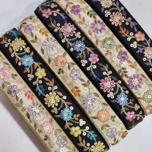 Hot Sale Colorful Embroidery Lace Trimmings Handmade Dress Placed Wedding Fabric - Product Image 1