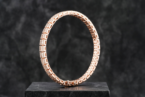Pulsera de Cadena Cubana de Dos Hileras con Diamantes Cultivados en Laboratorio de Oro de 14k, Diseño Nuevo, Regalo de Fiesta de la India - Product Image 4