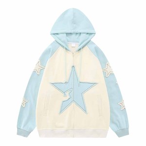 เสื้อฮู้ดสตรีทแวร์ฤดูหนาว ปักลายตามสั่ง ทรงโอเวอร์ไซส์ ฮิปฮอป ทรงหลวม ซิปหน้า - Product Image 3