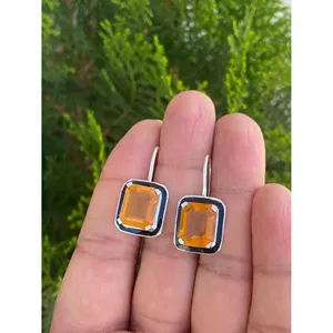 Pendientes de Plata 925 con Ópalo de Fuego y Esmalte, Accesorio de Moda - Product Image 3