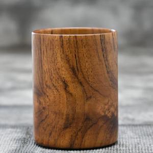 Chope à bière en bois naturel de haute qualité, style américain, avec poignée, pour les fêtes, la maison, l'hôtel, jus, élégante, tendance, texture bois - Product Image 1