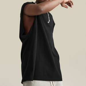 Customized Streetwear Men's Baggy <b>Oversized</b> Sleeveless T Shirts <b>vest</b> Heavy Weight 100% Cotton Sports Gym <b>Vest</b> Man Boxy Tank <b>Top</b> - Product Image 2