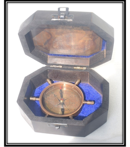 Caja de exhibición de estilo tradicional más vendida, latón antiguo/Brújula de rueda pulida de madera, para el hogar Decoración Premium, regalo artesanal de Metal - Product Image 2